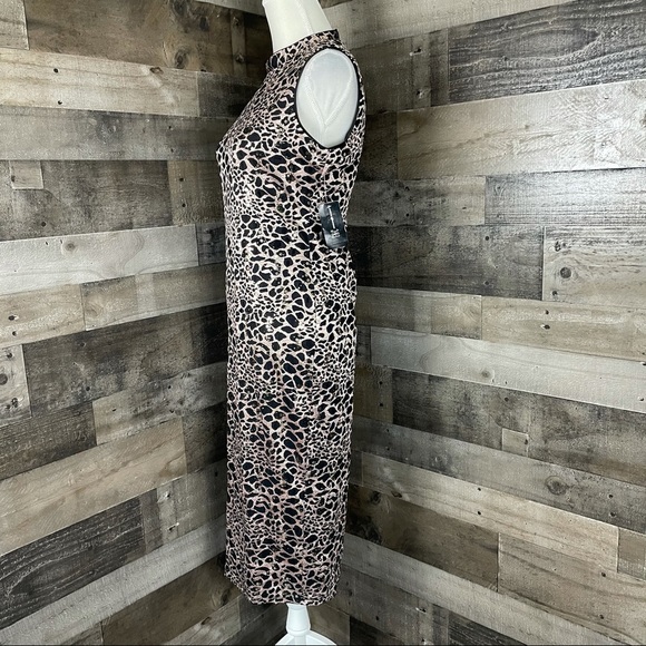 INC Mock-Neck Sequin-Lace Dress Black/Gold Sz 10 - Picture 4 of 16